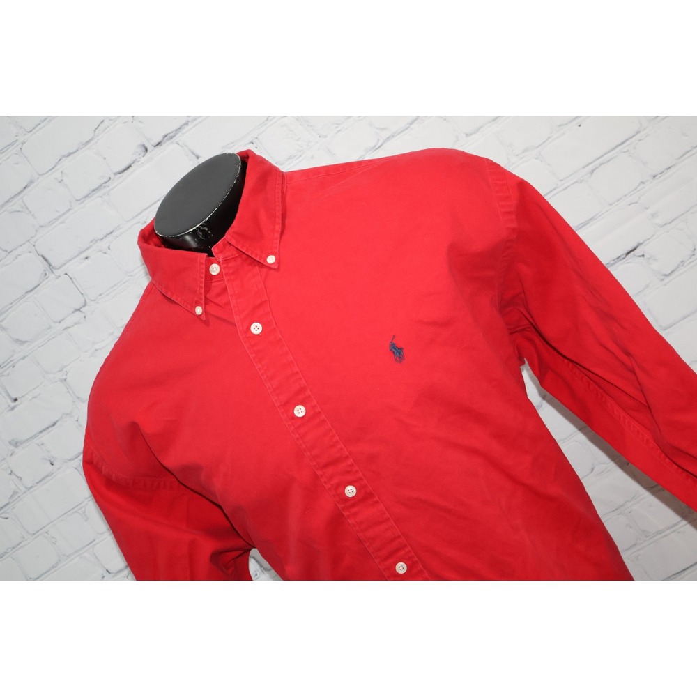 Polo Ralph Lauren Button Down Shirt Mens XXL Red Blaire Cotton Pony Logo